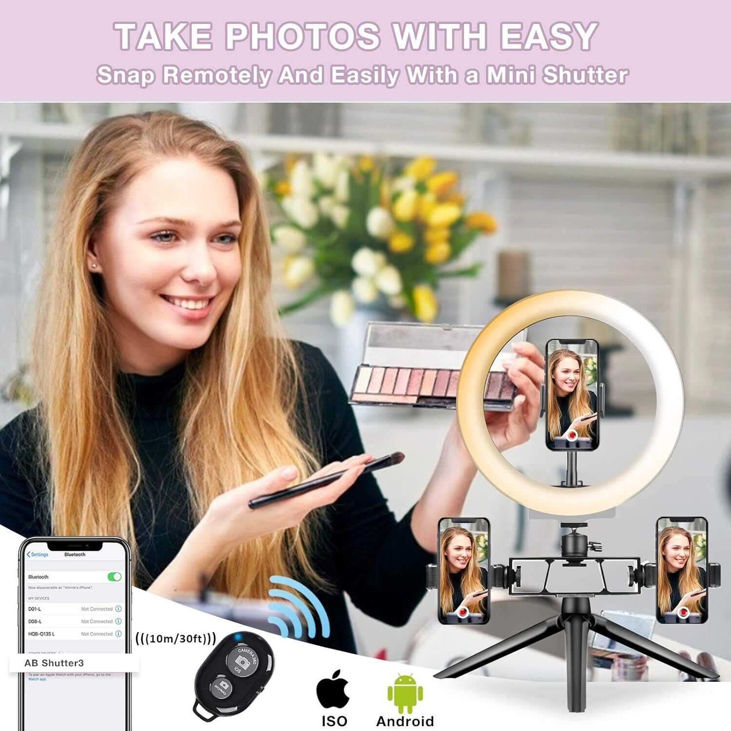 Trépied Ring Light Selfie & Livestream GRAN MODEL